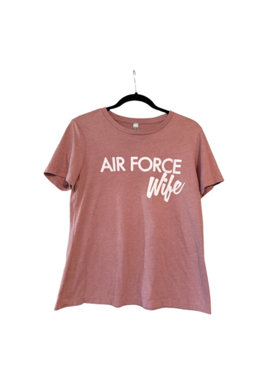 Tops - Air Force Wife Graphic Tee - Dusty Rose
